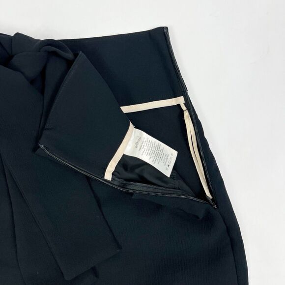 Aritzia Wilfred Geneva Black High Rise Tie Waist Straight Trouser Ankle Pant 0 - Picture 6 of 11